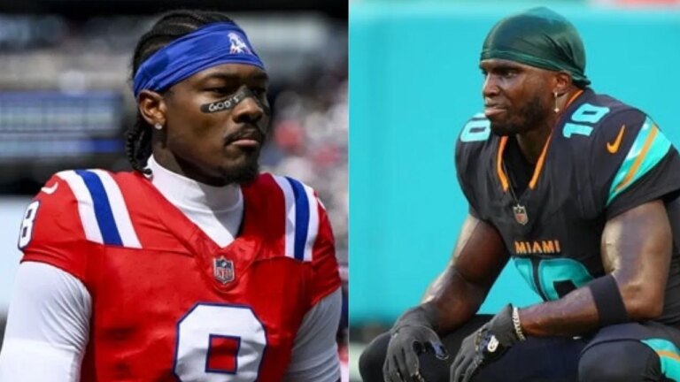 Stefon Diggs sends 3-word message to Tyreek Hill as Dolphins WR’s season ends prematurely after dislocating knee vs. Jets