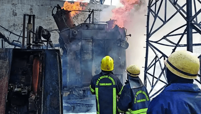 Chennai faced power supply disruption on Thursday night after a fire accident